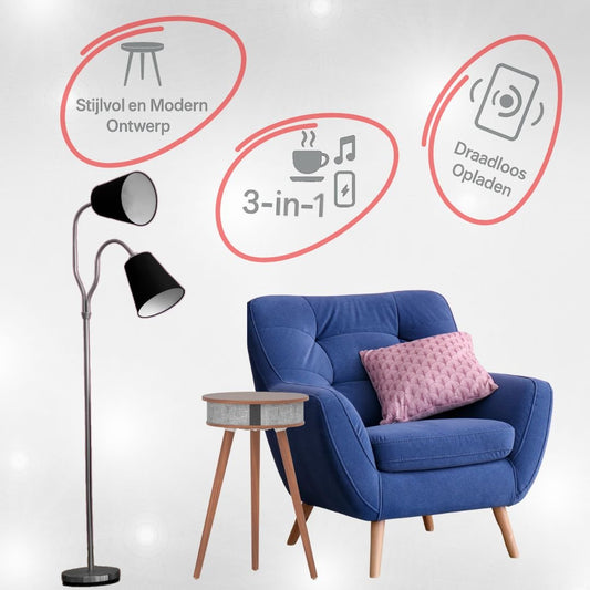 Doppler Barista 3 - in - 1 Donkerbruin Bluetooth Luidspreker en Draadloos Oplaad Tafeltje - FivesquareNLDonkerbruinDoppler Barista 3 - in - 1 Donkerbruin Bluetooth Luidspreker en Draadloos Oplaad Tafeltje