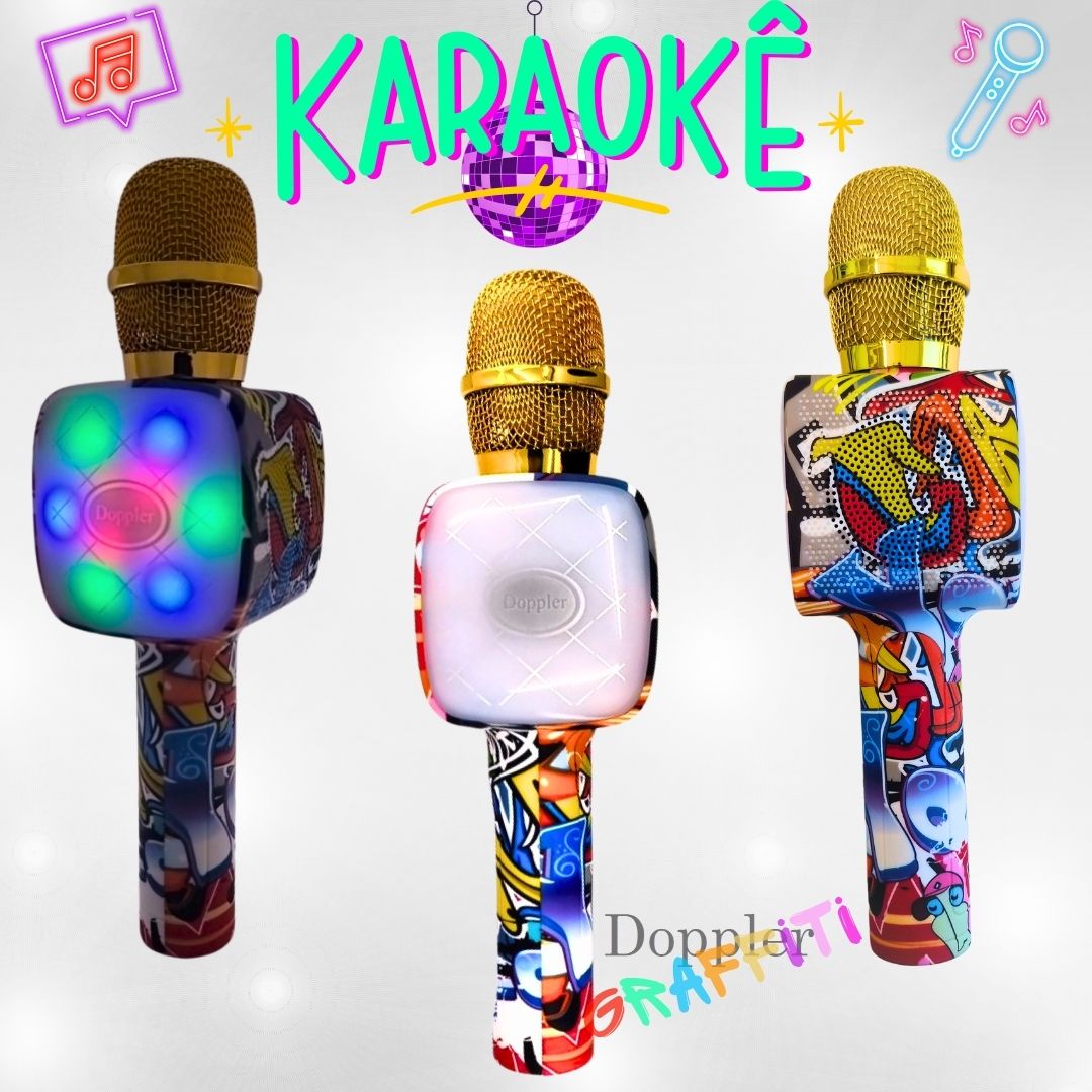 Doppler Graffiti Karaoke Microfoon Geluidsverandering en Opname Functie, Verlichte Microfoon - FivesquareNLDoppler Graffiti Karaoke Microfoon Geluidsverandering en Opname Functie, Verlichte Microfoon