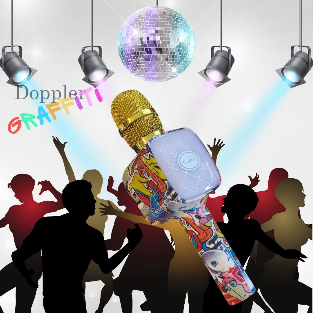Doppler Graffiti Karaoke Microfoon Geluidsverandering en Opname Functie, Verlichte Microfoon - FivesquareNLDoppler Graffiti Karaoke Microfoon Geluidsverandering en Opname Functie, Verlichte Microfoon
