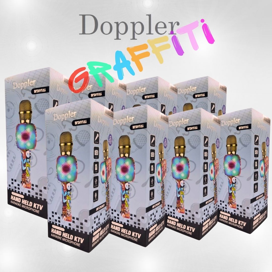 Doppler Graffiti Karaoke Microfoon Geluidsverandering en Opname Functie, Verlichte Microfoon - FivesquareNLDoppler Graffiti Karaoke Microfoon Geluidsverandering en Opname Functie, Verlichte Microfoon
