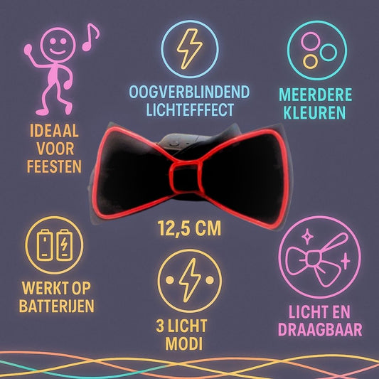 LED vlinderdas van Doppler – lichtgevende feestaccessoire voor Koningsdag, bruiloften, verjaardagen en festivals
doppler led vlinderdas koningsdag feestaccessoire