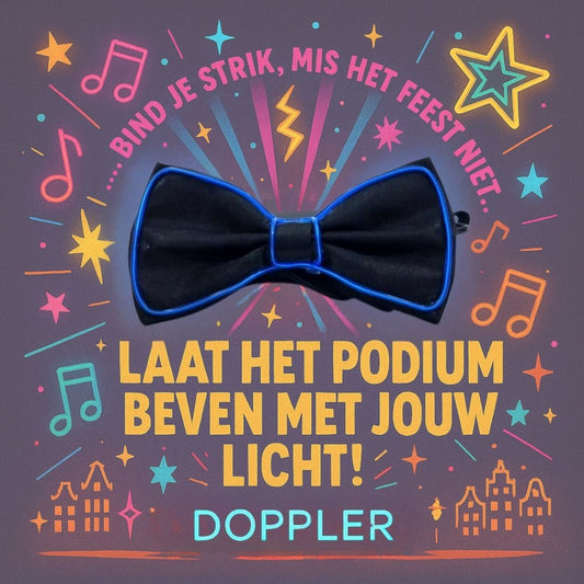 LED vlinderdas van Doppler – lichtgevende feestaccessoire voor Koningsdag, bruiloften, verjaardagen en festivals
doppler led vlinderdas koningsdag feestaccessoire