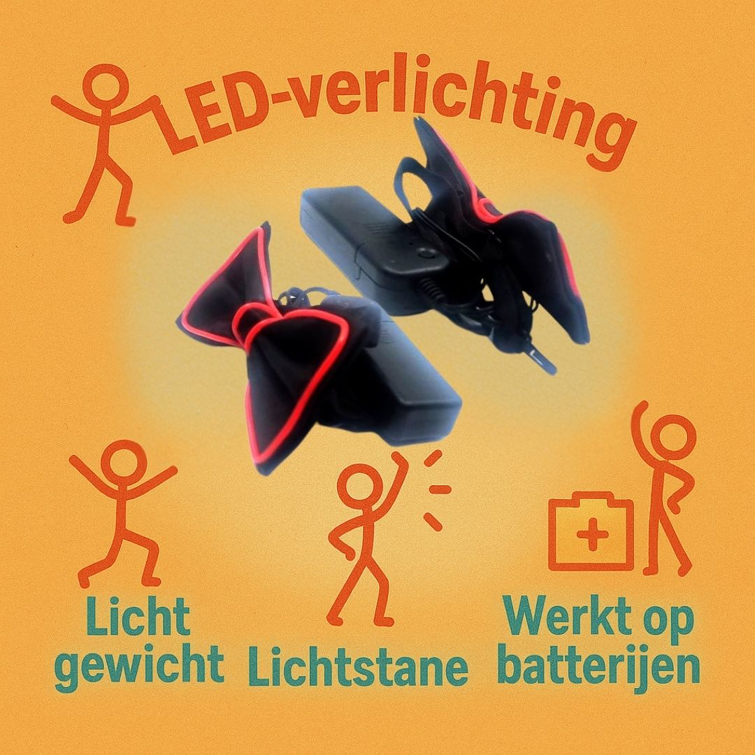 LED vlinderdas van Doppler – lichtgevende feestaccessoire voor Koningsdag, bruiloften, verjaardagen en festivals
doppler led vlinderdas koningsdag feestaccessoire