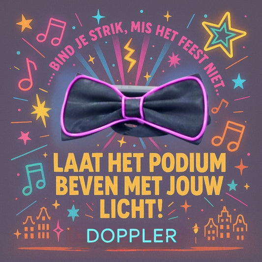 LED vlinderdas van Doppler – lichtgevende feestaccessoire voor Koningsdag, bruiloften, verjaardagen en festivals
doppler led vlinderdas koningsdag feestaccessoire