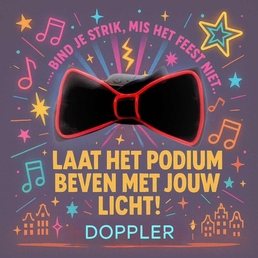 LED vlinderdas van Doppler – lichtgevende feestaccessoire voor Koningsdag, bruiloften, verjaardagen en festivals
doppler led vlinderdas koningsdag feestaccessoire