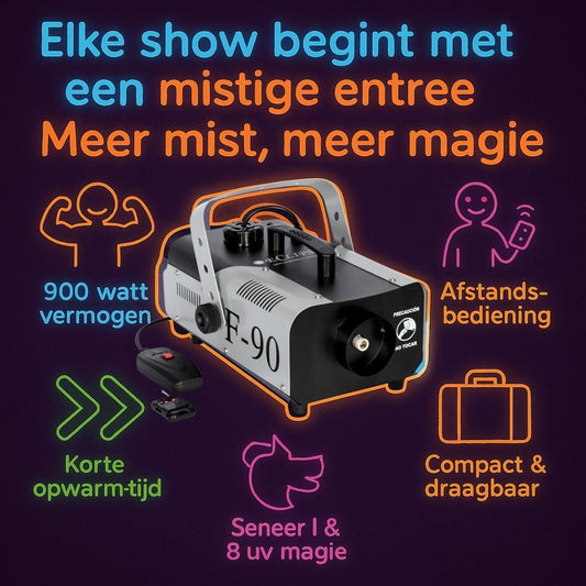 Eclips rookmachine creëert sfeer op een dansvloer met discoverlichting en feestende mensen