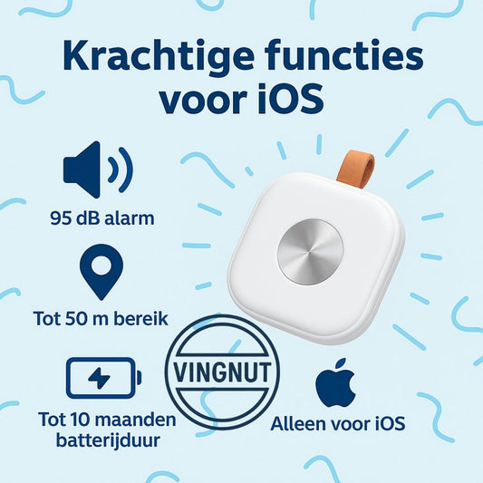 Vingnut Apple Compatibele Smart Tag NL – Bluetooth Volgapparaat – Wit