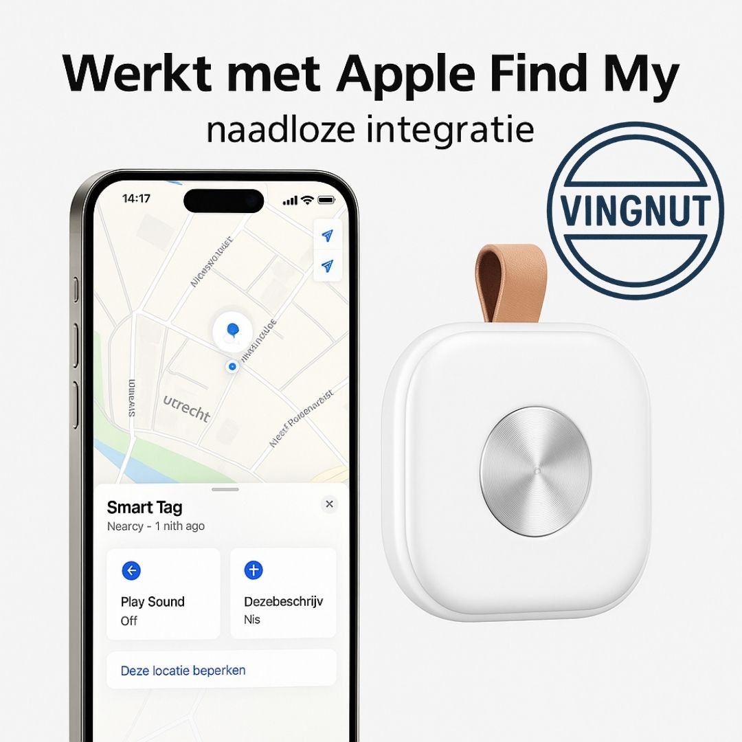 Vingnut Apple Compatibele Smart Tag NL – Bluetooth Volgapparaat – Wit