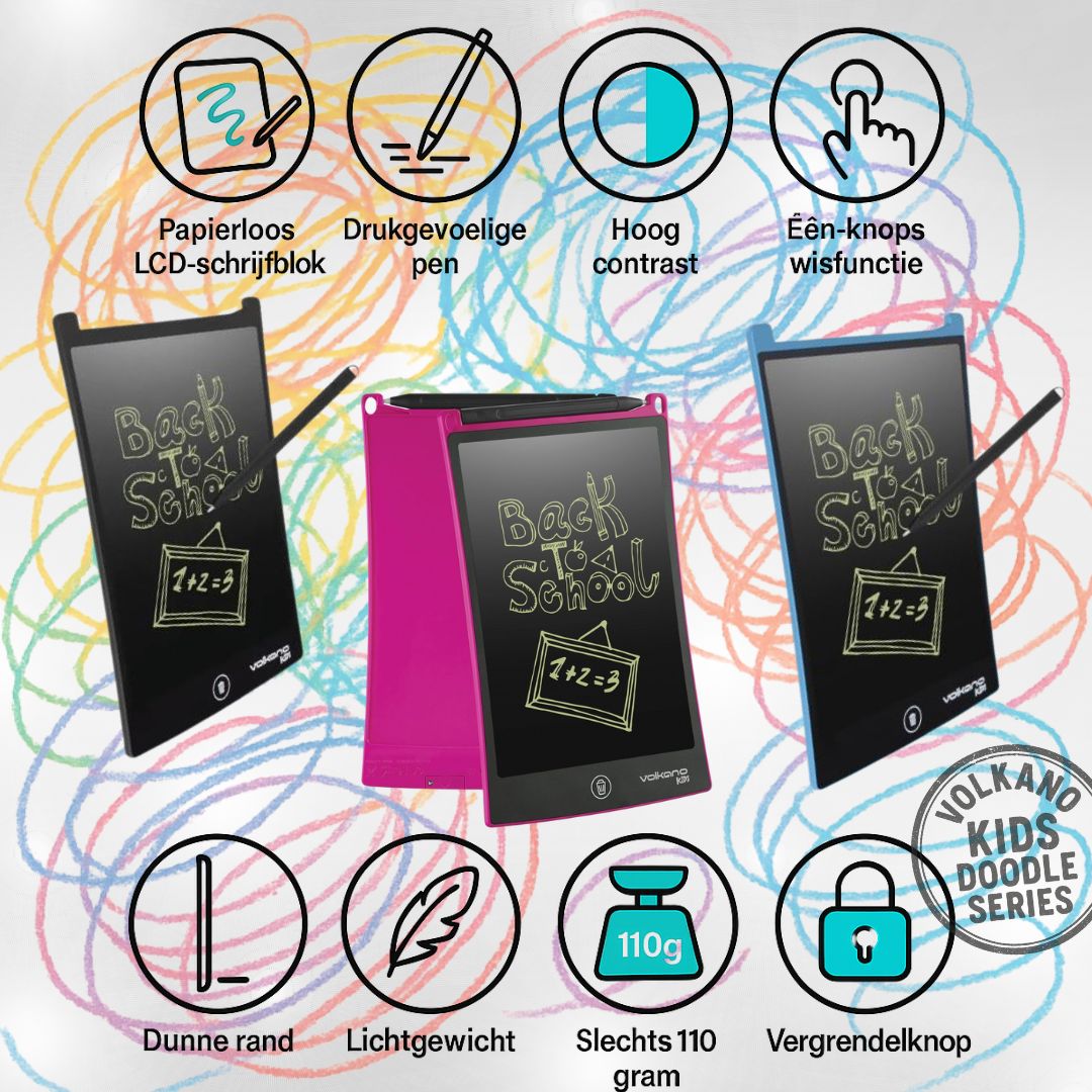 Volkano Doodle VK - 850 - BK LCD - schrijftablet – 8.5 inch, Zwart - FivesquareNLZwartVolkano Doodle VK - 850 - BK LCD - schrijftablet – 8.5 inch, Zwart