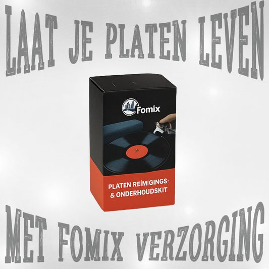 Vinyl platen reinigings- en onderhoudskit met vloeistof, antistatische doek en labelbeschermer – complete set voor LP-verzorging.