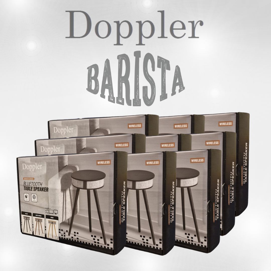 Doppler Barista 3 - in - 1 Donkerbruin Bluetooth Luidspreker en Draadloos Oplaad Tafeltje - FivesquareNLDonkerbruinDoppler Barista 3 - in - 1 Donkerbruin Bluetooth Luidspreker en Draadloos Oplaad Tafeltje