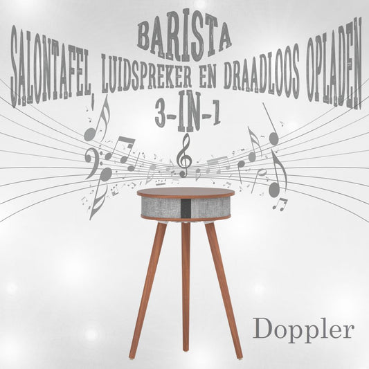 Doppler Barista 3 - in - 1 Donkerbruin Bluetooth Luidspreker en Draadloos Oplaad Tafeltje - FivesquareNLDonkerbruinDoppler Barista 3 - in - 1 Donkerbruin Bluetooth Luidspreker en Draadloos Oplaad Tafeltje