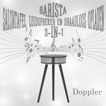 Doppler Barista 3 - in - 1 Donkerbruin Bluetooth Luidspreker en Draadloos Oplaad Tafeltje - FivesquareNLZwartDoppler Barista 3 - in - 1 Donkerbruin Bluetooth Luidspreker en Draadloos Oplaad Tafeltje