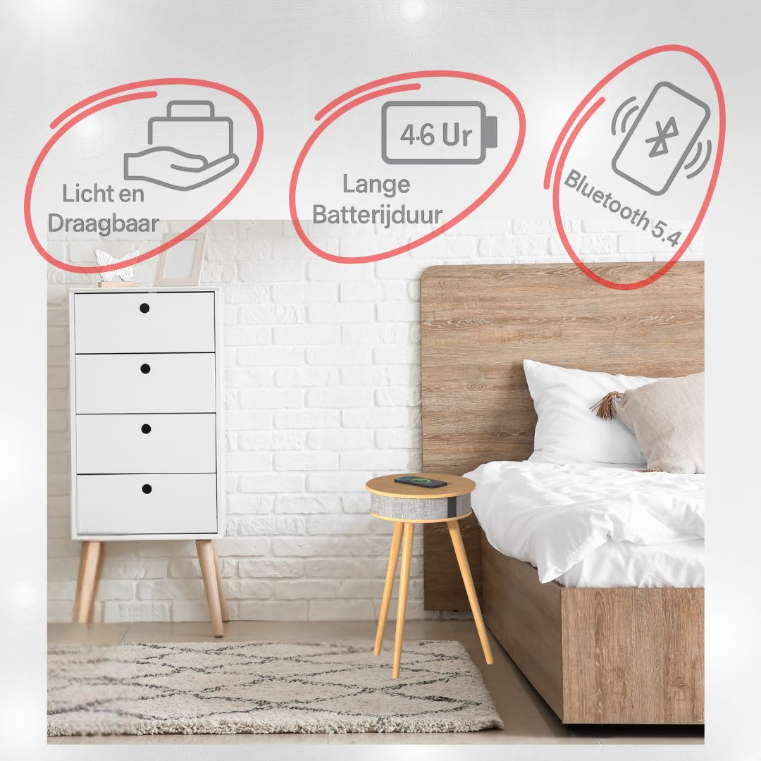 Doppler Barista 3 - in - 1 Litchbruin Bluetooth Luidspreker en Draadloos Oplaad Tafeltje - FivesquareNLLichtbruinDoppler Barista 3 - in - 1 Litchbruin Bluetooth Luidspreker en Draadloos Oplaad Tafeltje