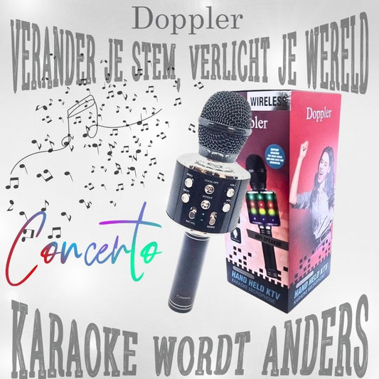 Doppler Concerto Series Karaoke Microfoon Bluetooth Met Speaker RGB Verlichting Opname Stemonderdrukking - FivesquareNLDoppler Concerto Series Karaoke Microfoon Bluetooth Met Speaker RGB Verlichting Opname Stemonderdrukking
