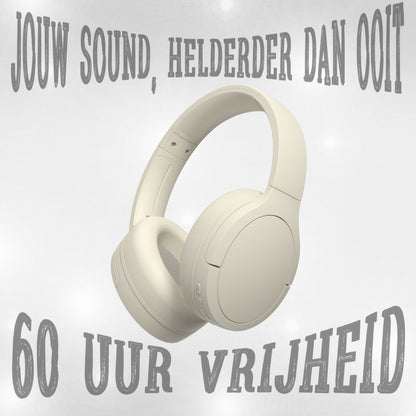 Doppler draadloze over-ear hoofdtelefoon met Bluetooth 5.3, ENC ruisonderdrukking, Hi-Fi geluid en 60 uur batterijduur.