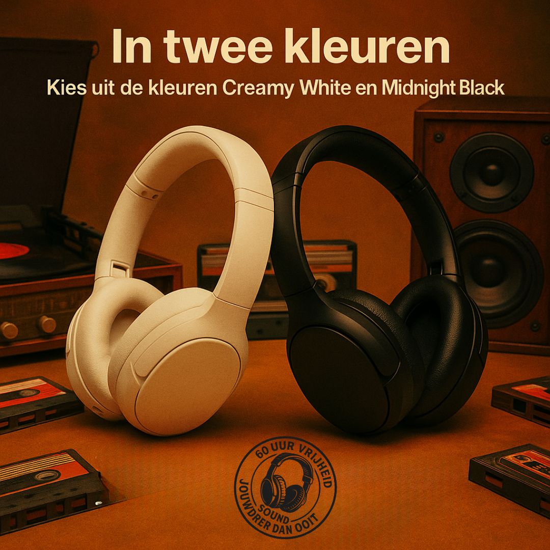 Doppler draadloze over-ear hoofdtelefoon met Bluetooth 5.3, ENC ruisonderdrukking, Hi-Fi geluid en 60 uur batterijduur.