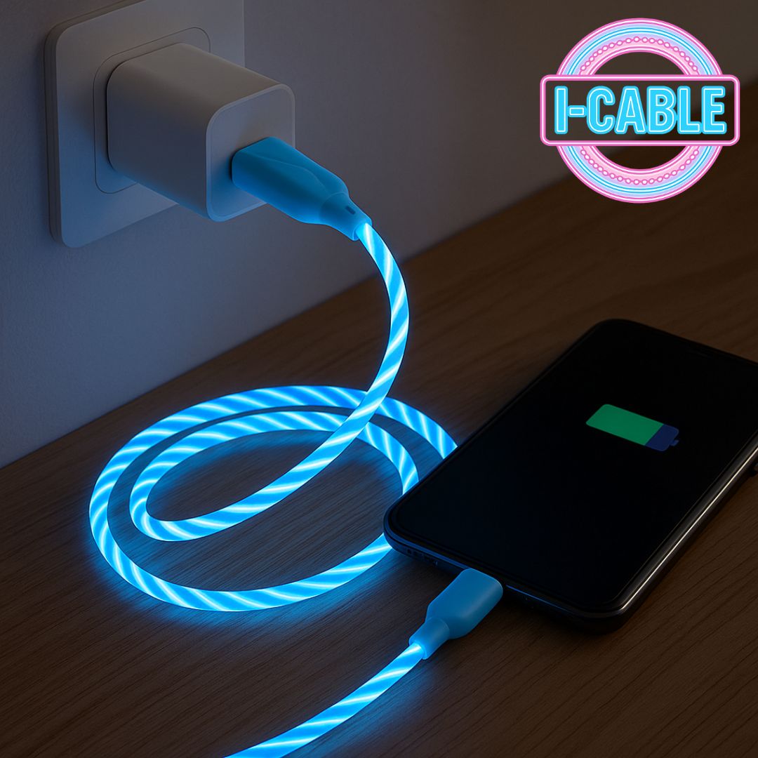 LED-verlichte Doppler I-Cable USB-oplaadkabel – snel opladen, veilig gebruik en stijlvolle uitstraling met bewegend licht

