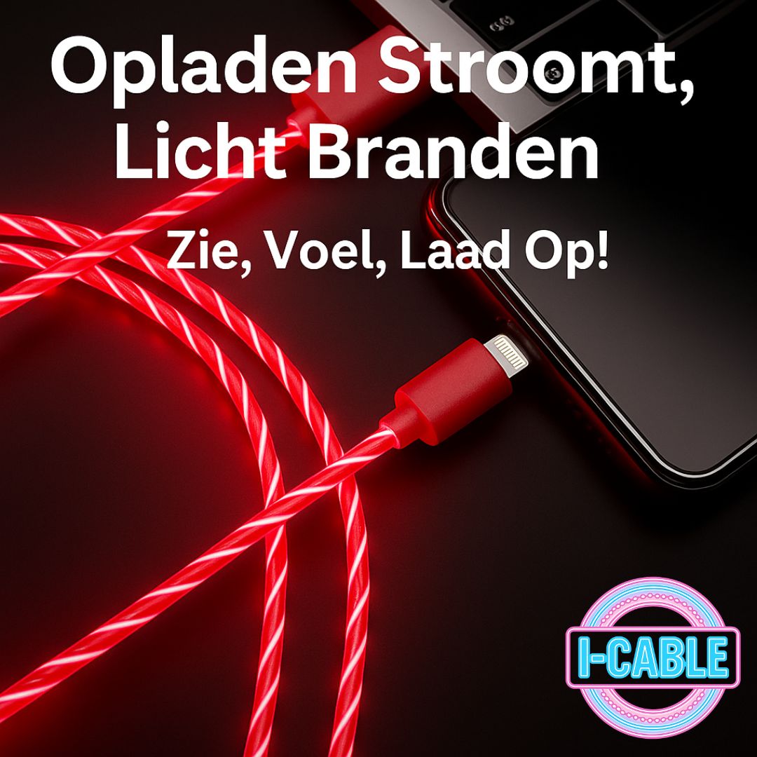 LED-verlichte Doppler I-Cable USB-oplaadkabel – snel opladen, veilig gebruik en stijlvolle uitstraling met bewegend licht

