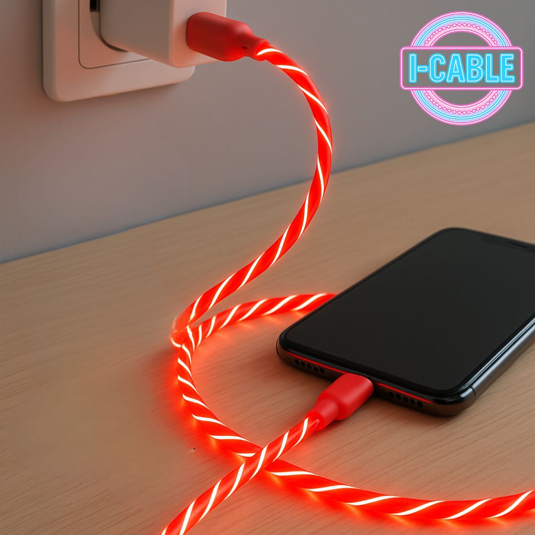 LED-verlichte Doppler I-Cable USB-oplaadkabel – snel opladen, veilig gebruik en stijlvolle uitstraling met bewegend licht

