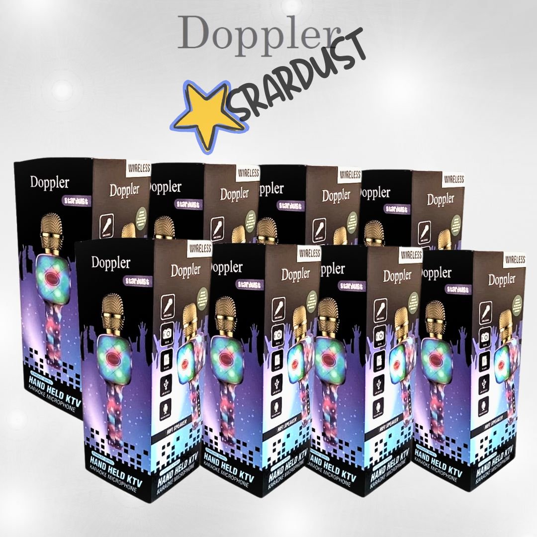 Doppler Stardust Karaoke Microfoon Geluidsverandering en Opname Functie, Verlichte Microfoon - FivesquareNLDoppler Stardust Karaoke Microfoon Geluidsverandering en Opname Functie, Verlichte Microfoon