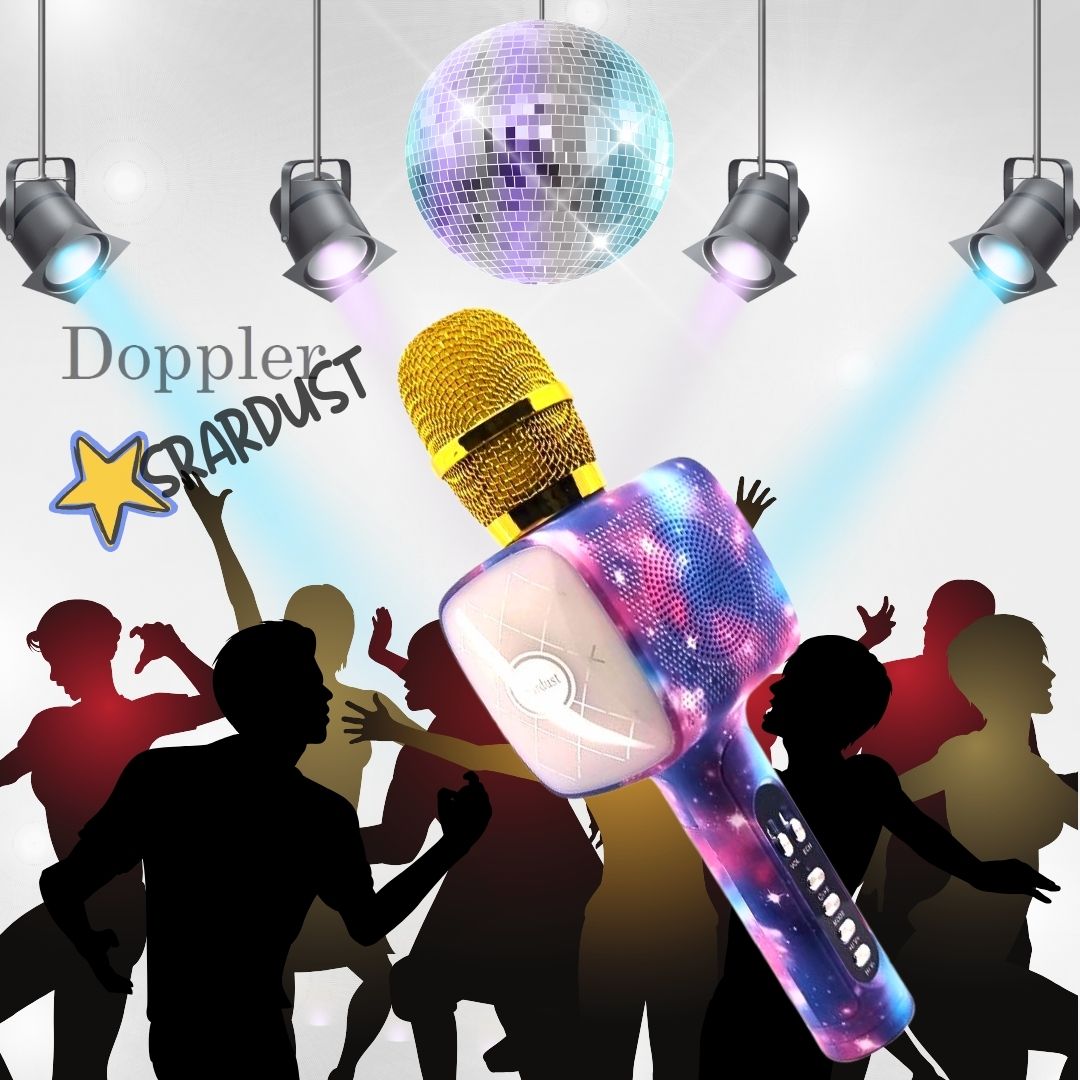 Doppler Stardust Karaoke Microfoon Geluidsverandering en Opname Functie, Verlichte Microfoon - FivesquareNLDoppler Stardust Karaoke Microfoon Geluidsverandering en Opname Functie, Verlichte Microfoon