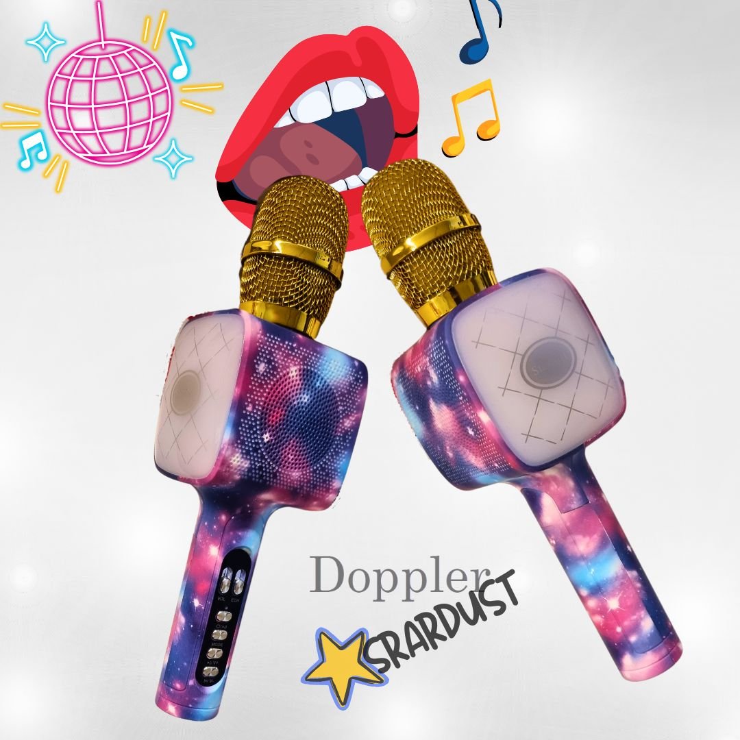 Doppler Stardust Karaoke Microfoon Geluidsverandering en Opname Functie, Verlichte Microfoon - FivesquareNLDoppler Stardust Karaoke Microfoon Geluidsverandering en Opname Functie, Verlichte Microfoon