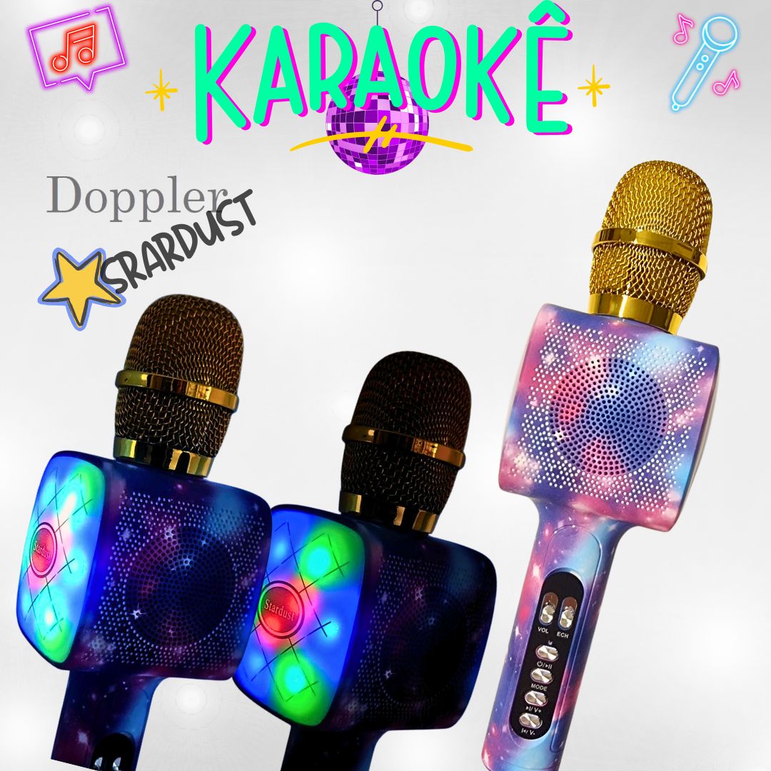 Doppler Stardust Karaoke Microfoon Geluidsverandering en Opname Functie, Verlichte Microfoon - FivesquareNLDoppler Stardust Karaoke Microfoon Geluidsverandering en Opname Functie, Verlichte Microfoon