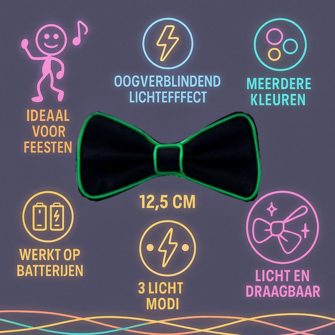 LED vlinderdas van Doppler – lichtgevende feestaccessoire voor Koningsdag, bruiloften, verjaardagen en festivals
doppler led vlinderdas koningsdag feestaccessoire