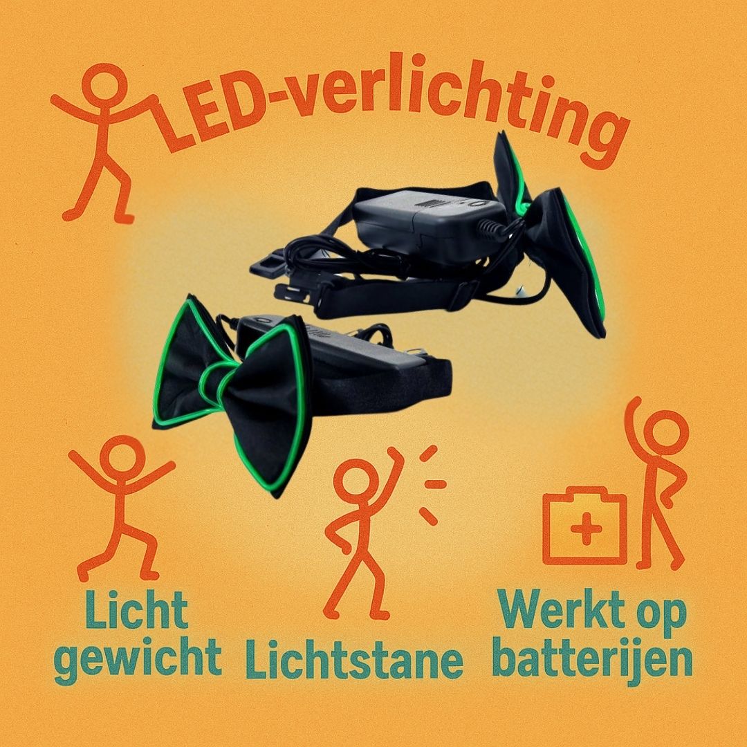 LED vlinderdas van Doppler – lichtgevende feestaccessoire voor Koningsdag, bruiloften, verjaardagen en festivals
doppler led vlinderdas koningsdag feestaccessoire
