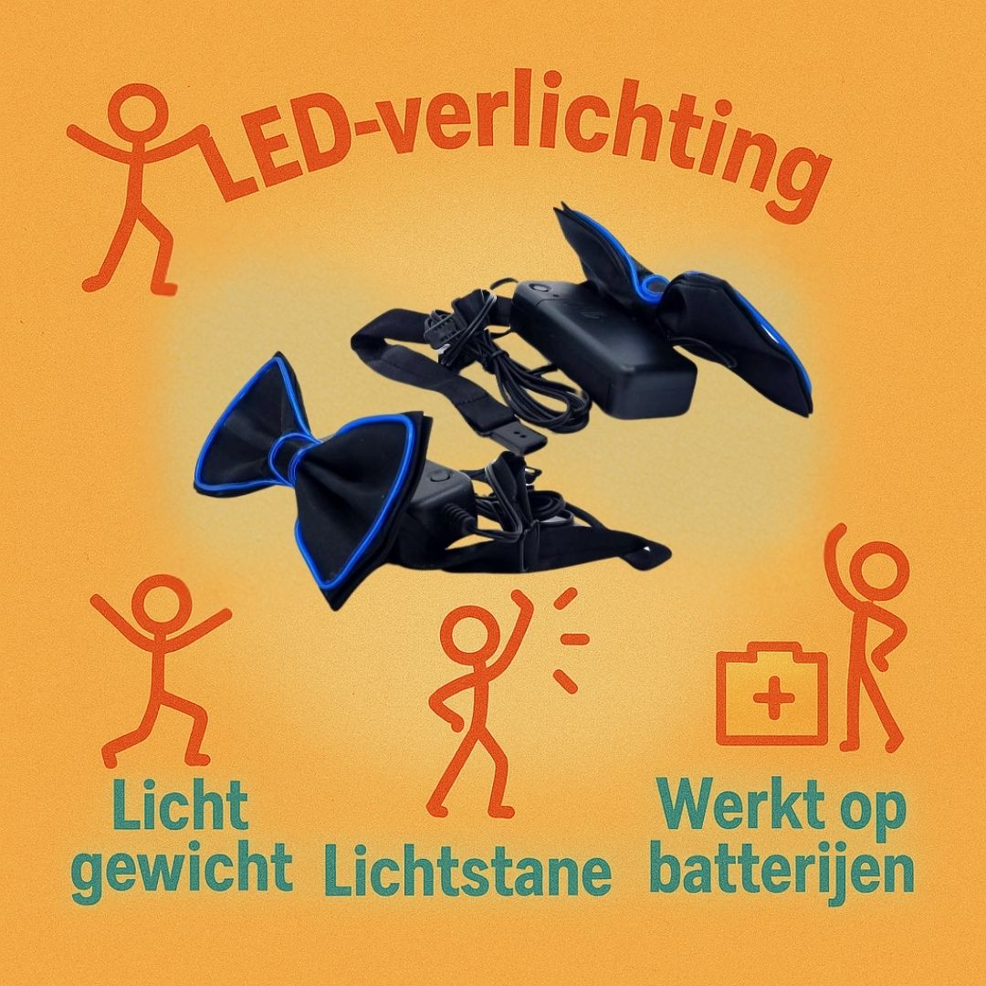 LED vlinderdas van Doppler – lichtgevende feestaccessoire voor Koningsdag, bruiloften, verjaardagen en festivals
doppler led vlinderdas koningsdag feestaccessoire