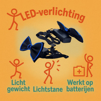 LED vlinderdas van Doppler – lichtgevende feestaccessoire voor Koningsdag, bruiloften, verjaardagen en festivals
doppler led vlinderdas koningsdag feestaccessoire