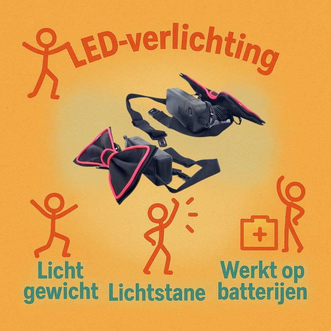 LED vlinderdas van Doppler – lichtgevende feestaccessoire voor Koningsdag, bruiloften, verjaardagen en festivals
doppler led vlinderdas koningsdag feestaccessoire