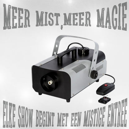 Professionele Eclips F-90 rookmachine in actie tijdens een concert, met dikke mist op het podium