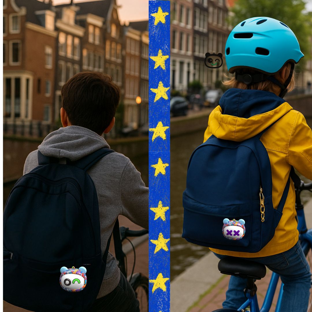 Kinder met kleurrijke face-change oordopjes in Amsterdam – stijlvol, speels en draagbaar.