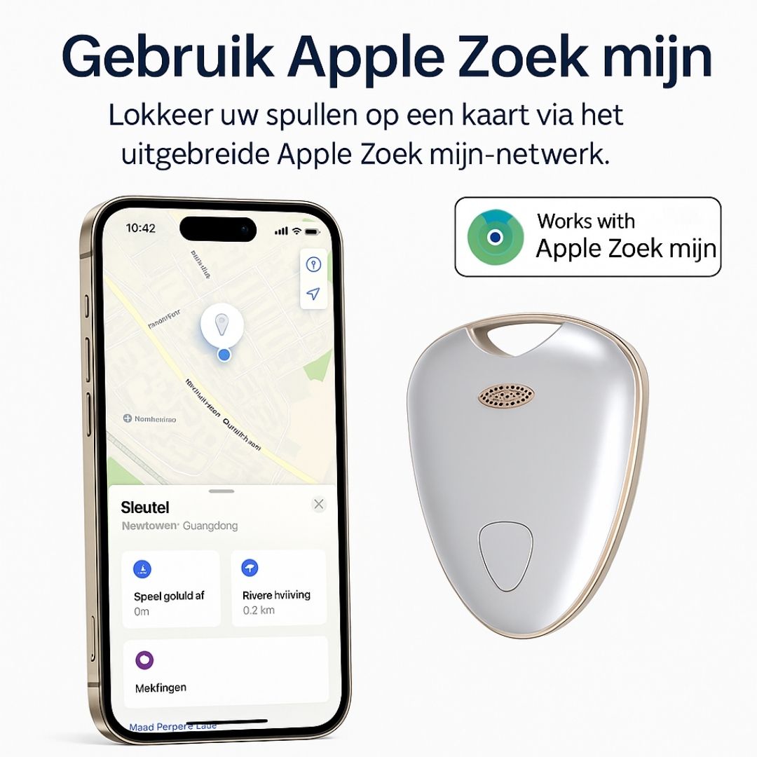 Locator Bluetooth tracker – IPX6 waterdicht ontwerp, compatibel met Apple Find My. Ideaal voor sleutels, tassen, huisdieren en meer