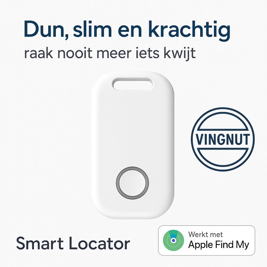 "Smart Locator Bluetooth tracker – ultradun ontwerp, compatibel met Apple Find My. Voor sleutels, tassen, portemonnees en meer."