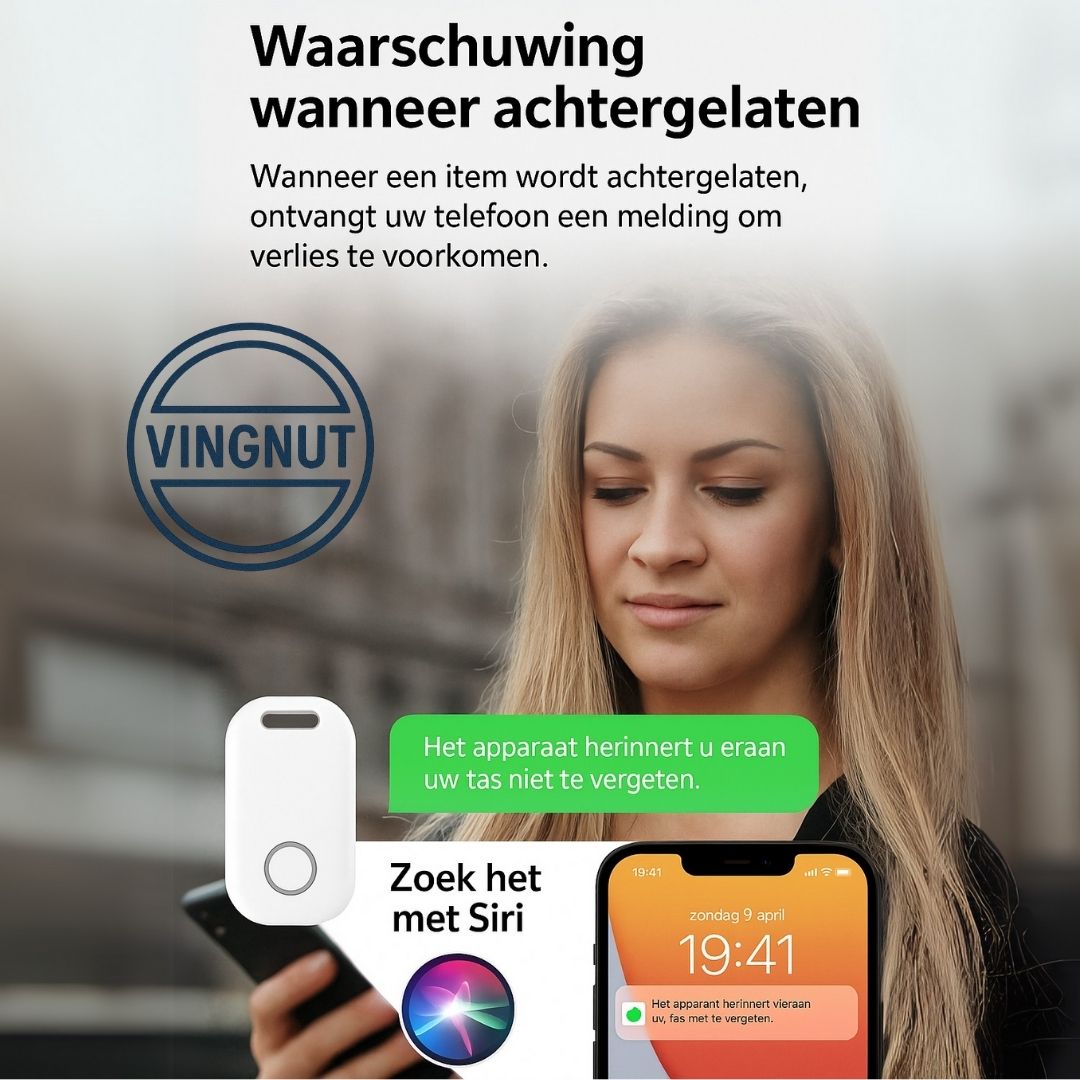 "Smart Locator Bluetooth tracker – ultradun ontwerp, compatibel met Apple Find My. Voor sleutels, tassen, portemonnees en meer."
