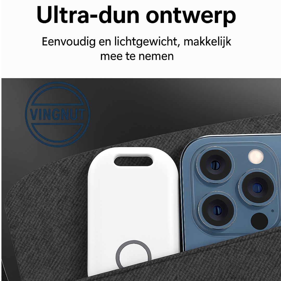 "Smart Locator Bluetooth tracker – ultradun ontwerp, compatibel met Apple Find My. Voor sleutels, tassen, portemonnees en meer."
