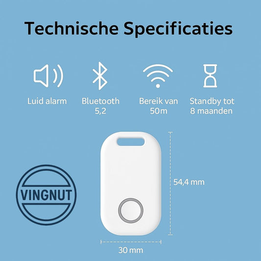 "Smart Locator Bluetooth tracker β ultradun ontwerp, compatibel met Apple Find My. Voor sleutels, tassen, portemonnees en meer."