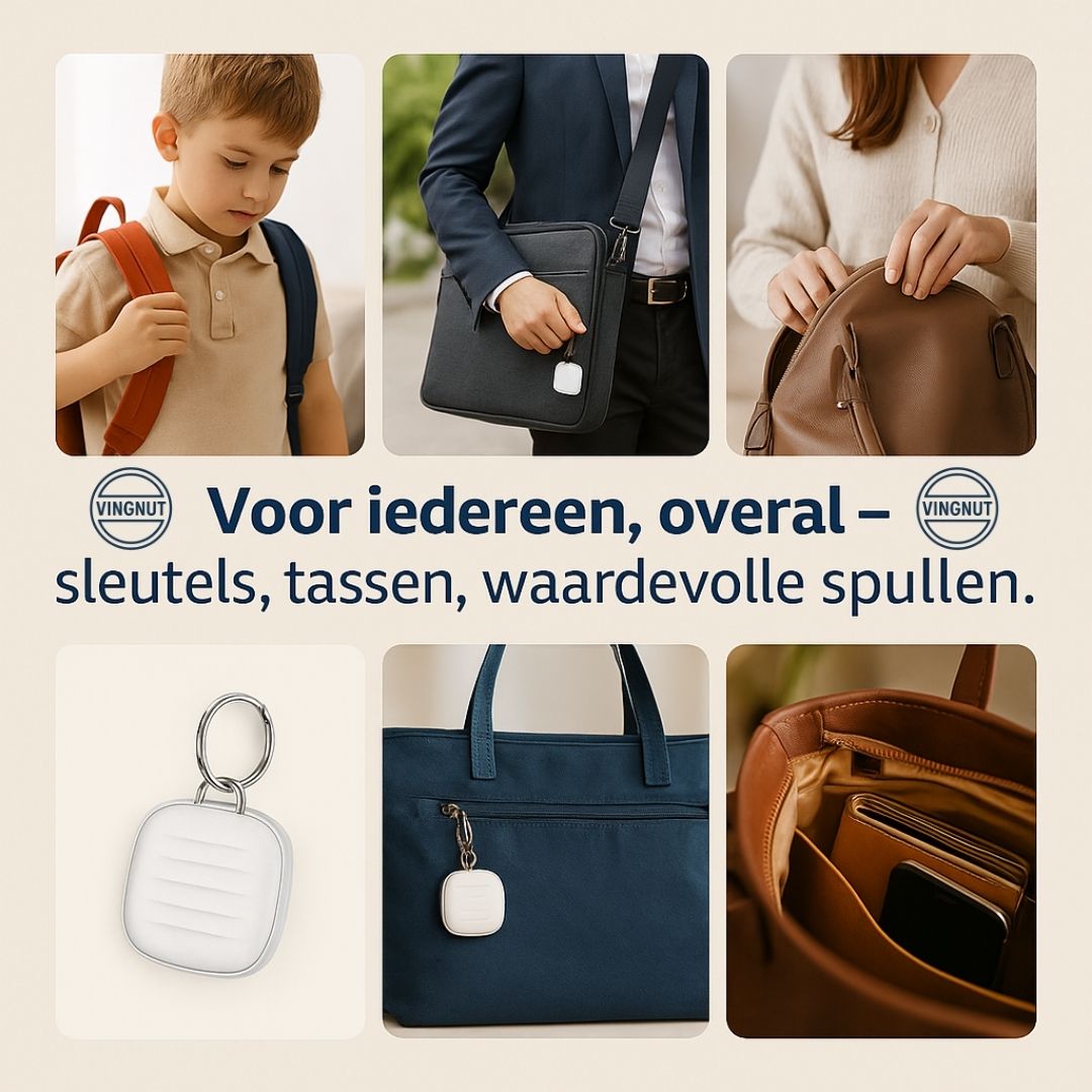 Vingnut Bluetooth tracker compatibel met Apple Find My – voor sleutels, tassen en waardevolle spullen.