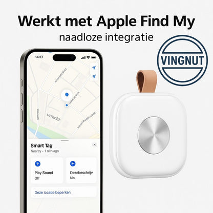 Vingnut Apple Compatibele Smart Tag NL – Bluetooth Volgapparaat – Wit