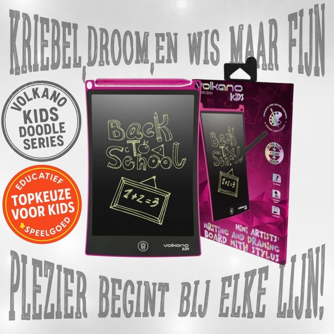 Volkano Doodle VK - 850 - BK LCD - schrijftablet – 8.5 inch, Roze - FivesquareNLZwartVolkano Doodle VK - 850 - BK LCD - schrijftablet – 8.5 inch, Roze